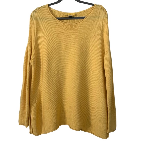 ST. JOHN Yellow Label Wool Blend Oversized Knit Sweater Size Medium Long Sleeve - Picture 1 of 10